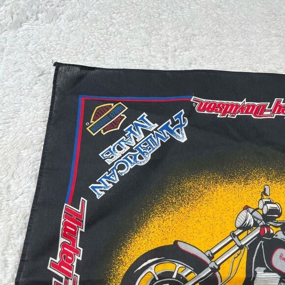 Harley Davidson Vintage 70s Motorcycles Square Riding Bandana Scarf - Picture 2 of 4
